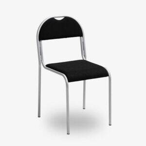 stapelbar konferensstol kontrosmöbler krom svart vit grå