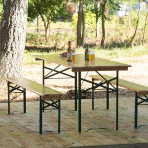 berlin bänkset fällbart fällbara bord bänk furu festival fest restaurang