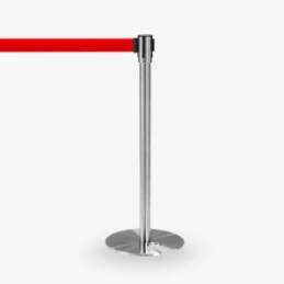 avspärrningsstolpe Köstolpe Royal rostfritt rött band