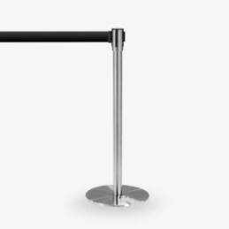 avspärrningsstolpe Köstolpe Royal rostfritt Svart band