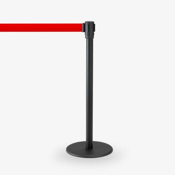 avspärrningsstolpe Köstolpe Royal Svart Rött band - Ej stapelbar - Vagn