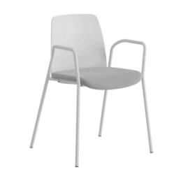 Stol med armstöd, tygsits och plastrygg - Choice