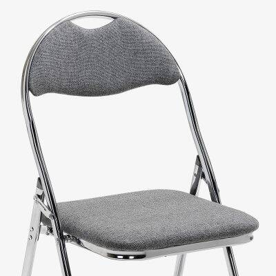 svart fällbar klappstol tygsits krom