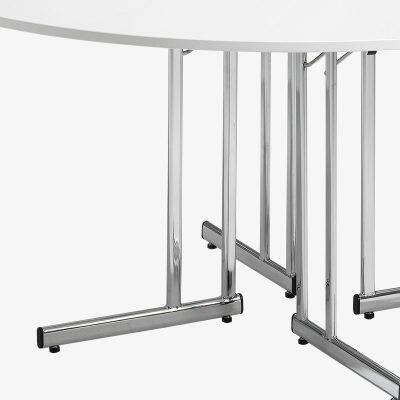 fällbart runt bord vit