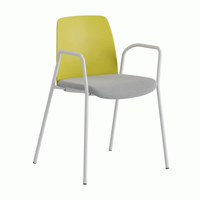 Stol med armstöd, tygsits och plastrygg - Choice