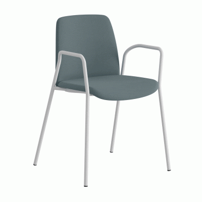 Tygklädd stapelbar stol med armstöd - Choice