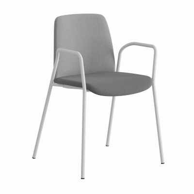 Tygklädd stapelbar stol med armstöd - Choice
