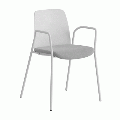 Stol med armstöd, tygsits och plastrygg - Choice