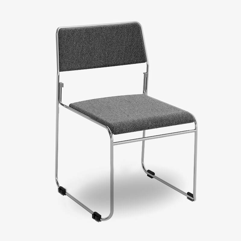 nice, stapelbar, konferensstol, grå, svart, krom, silver