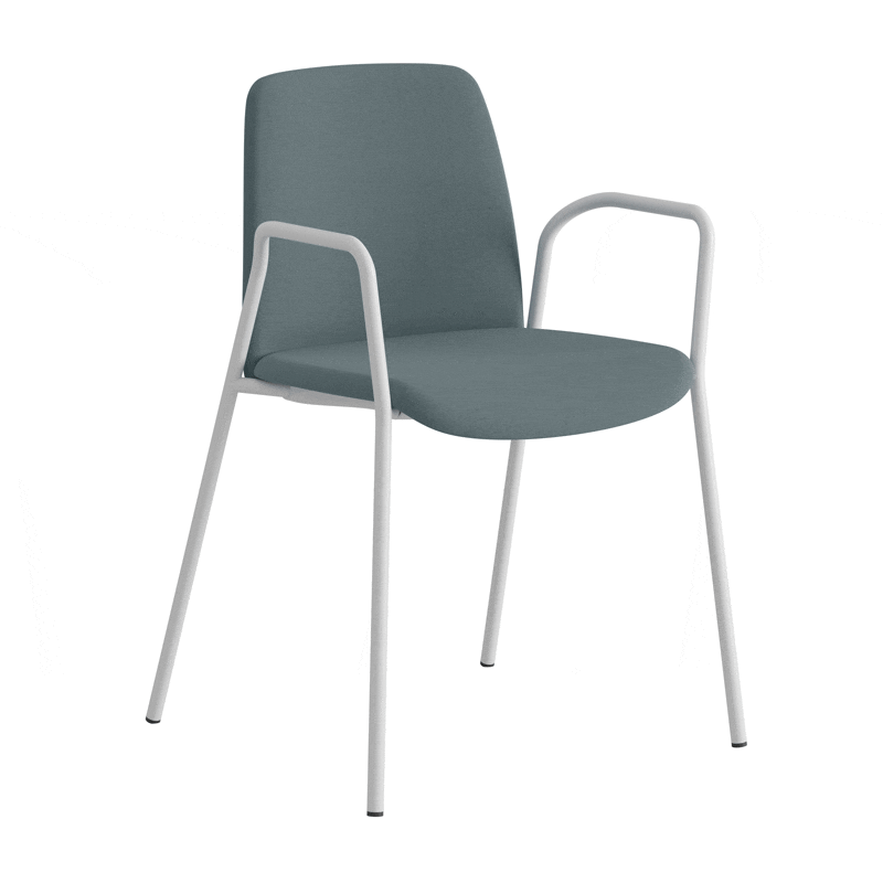 Tygklädd stapelbar stol med armstöd - Choice - Bild 1