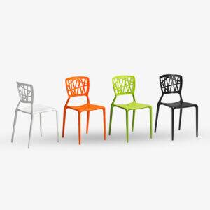 inca staplingsbar stol cafémöbler restaurangmöbler grön vit svart orange