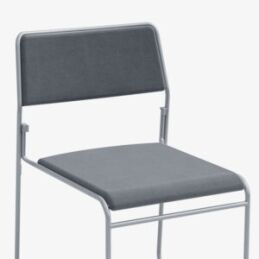 nice, stapelbar, konferensstol, grå, svart, krom, silver